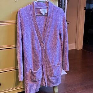 Lilac chenille cardigan